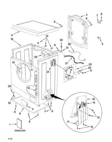 Top and cabinet parts