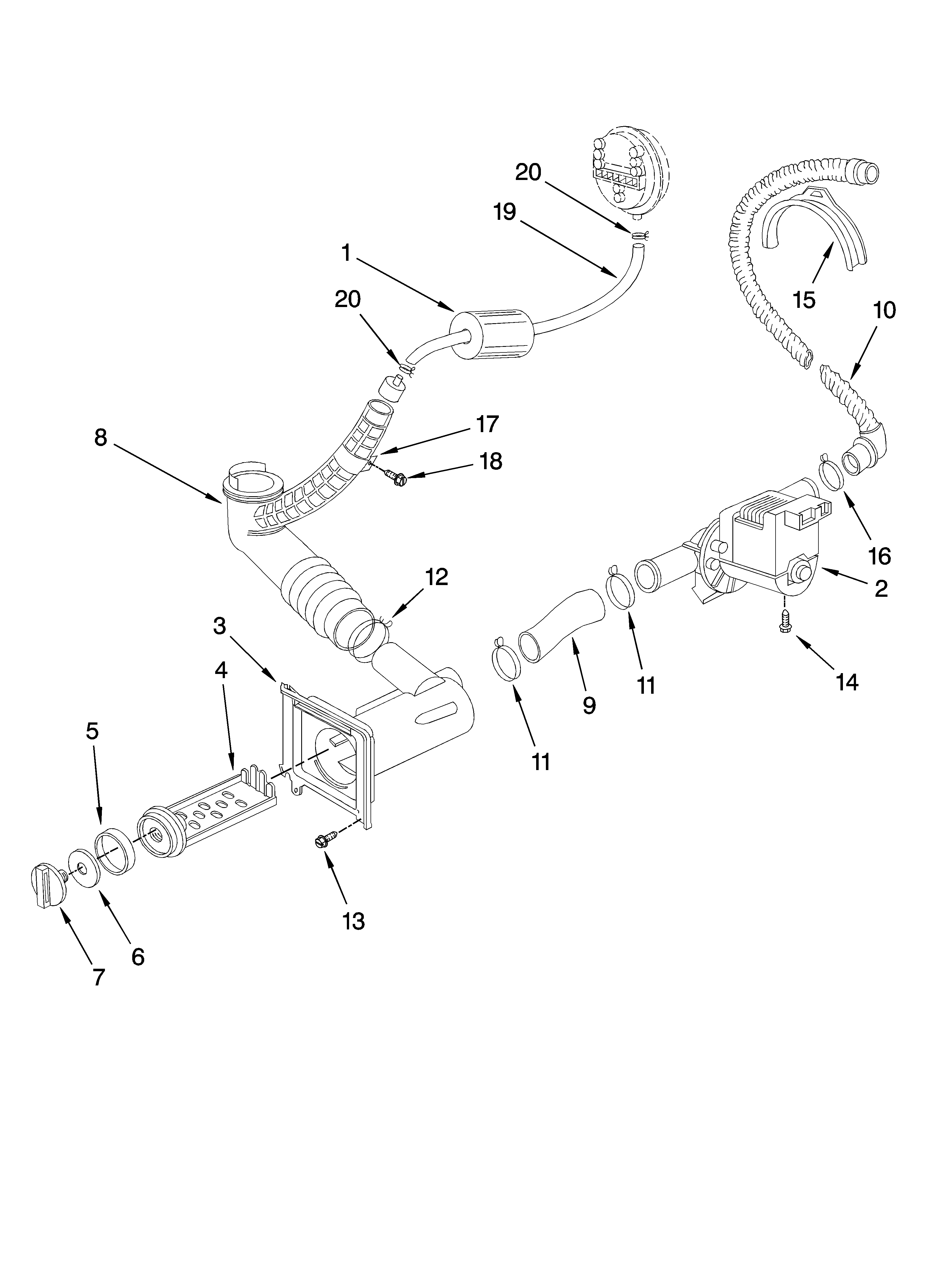 Pump parts, optional parts (not included)