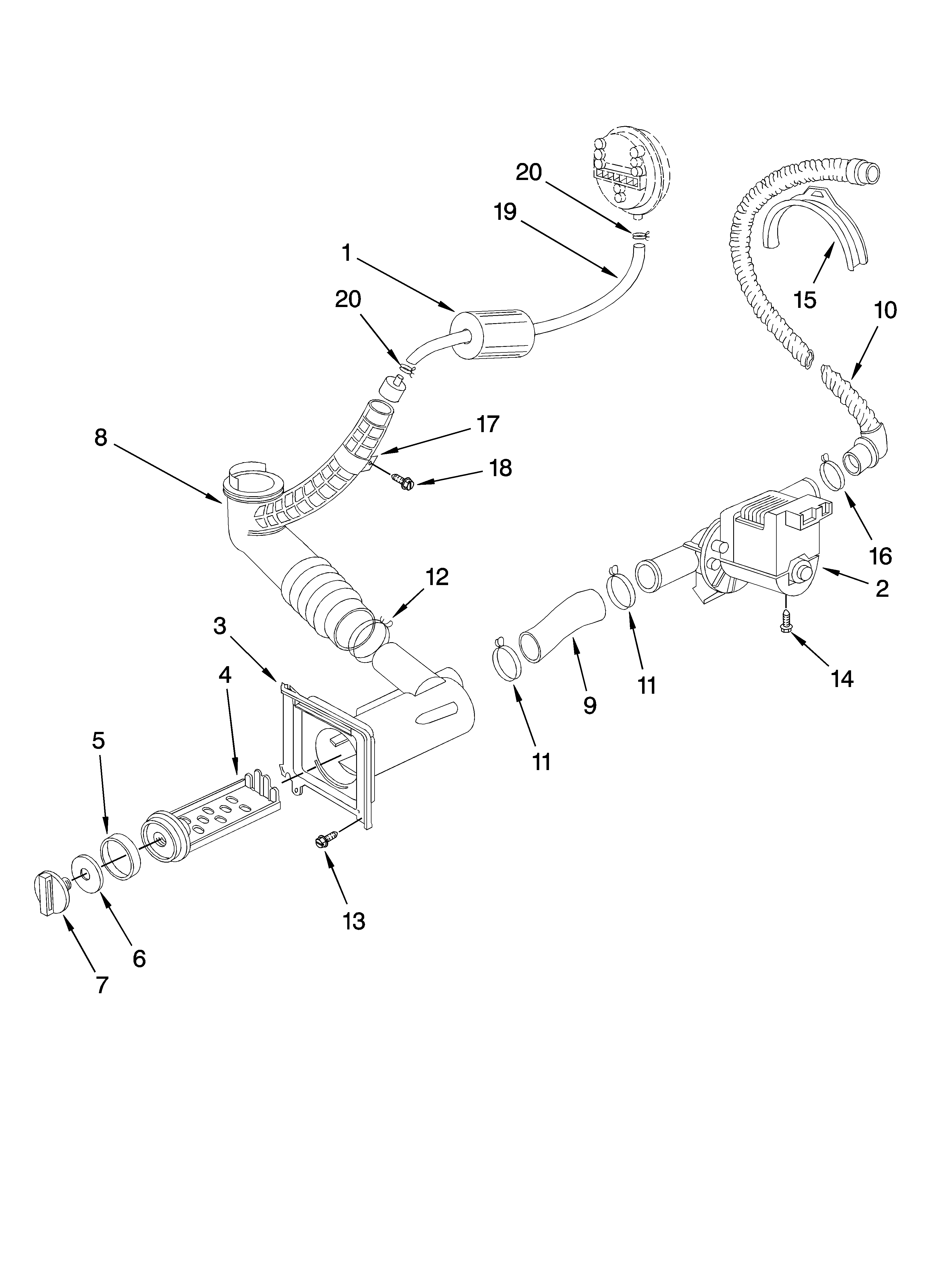 Pump parts, optional parts (not included)