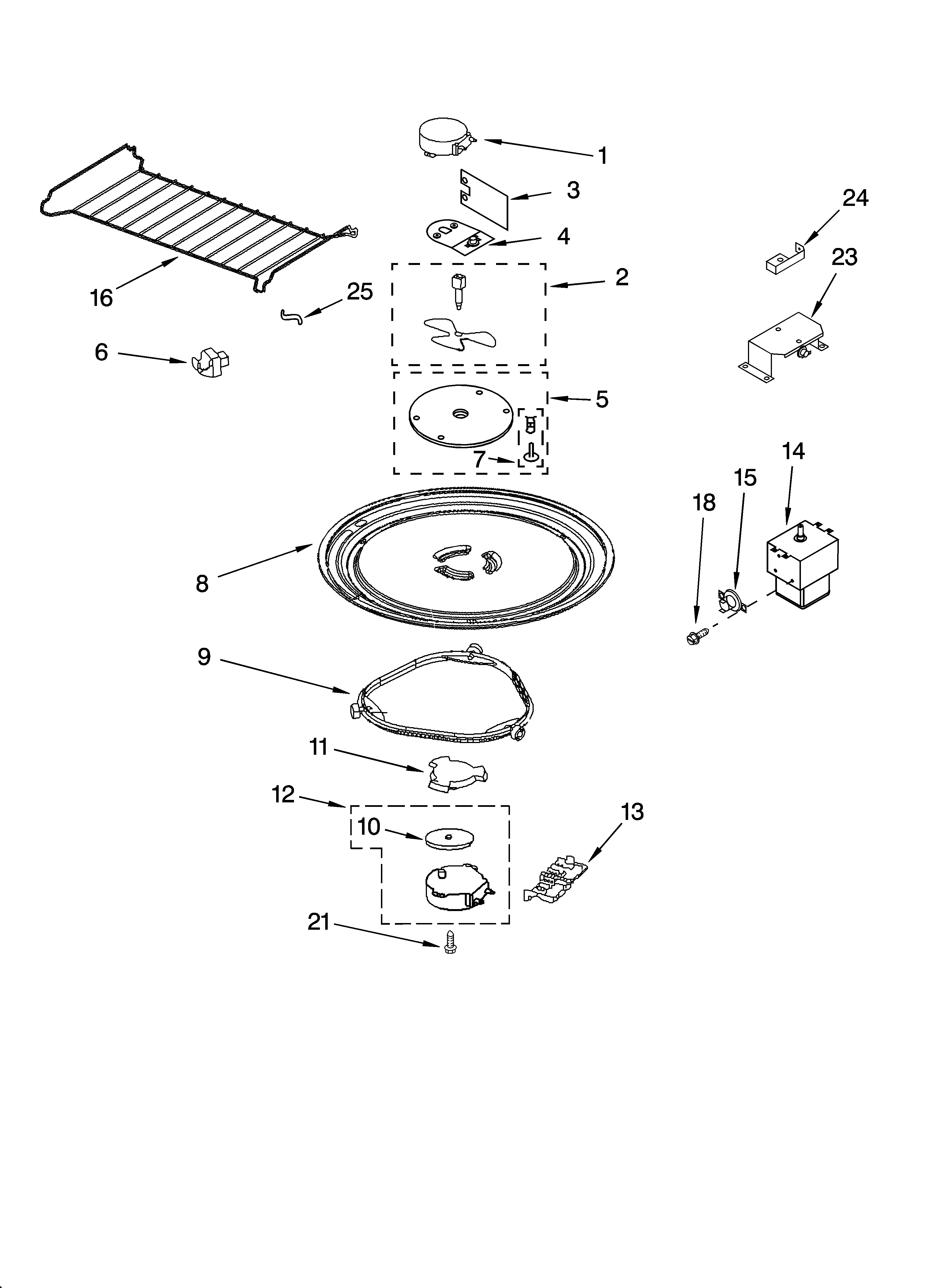 Magnetron and turntable parts