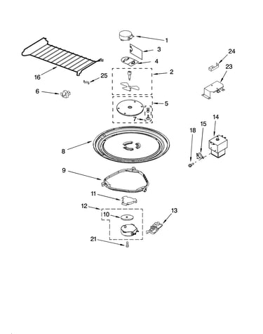 Magnetron and turntable parts