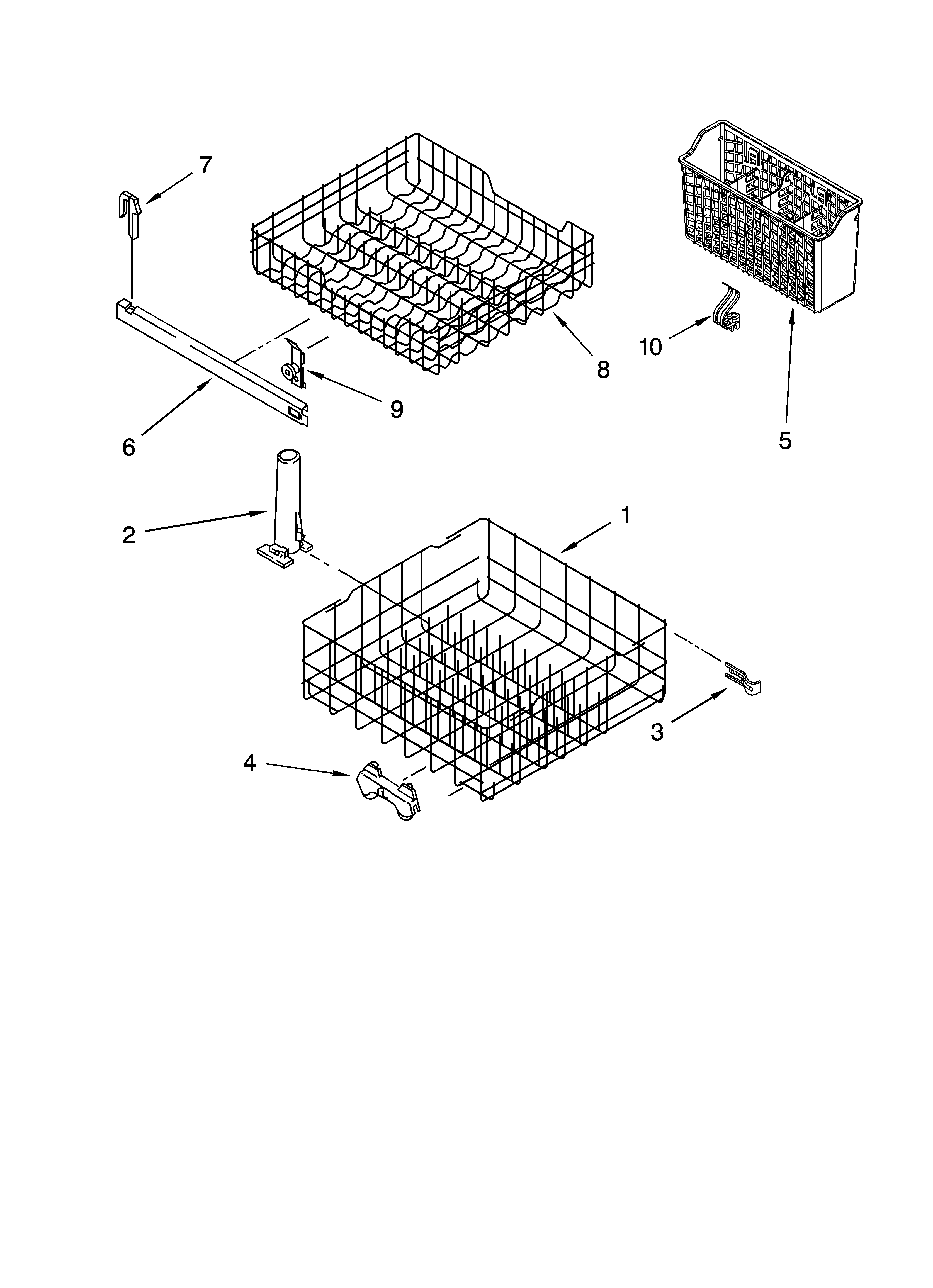 Dishrack parts, optional parts (not included)