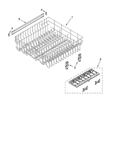 Upper rack and track parts