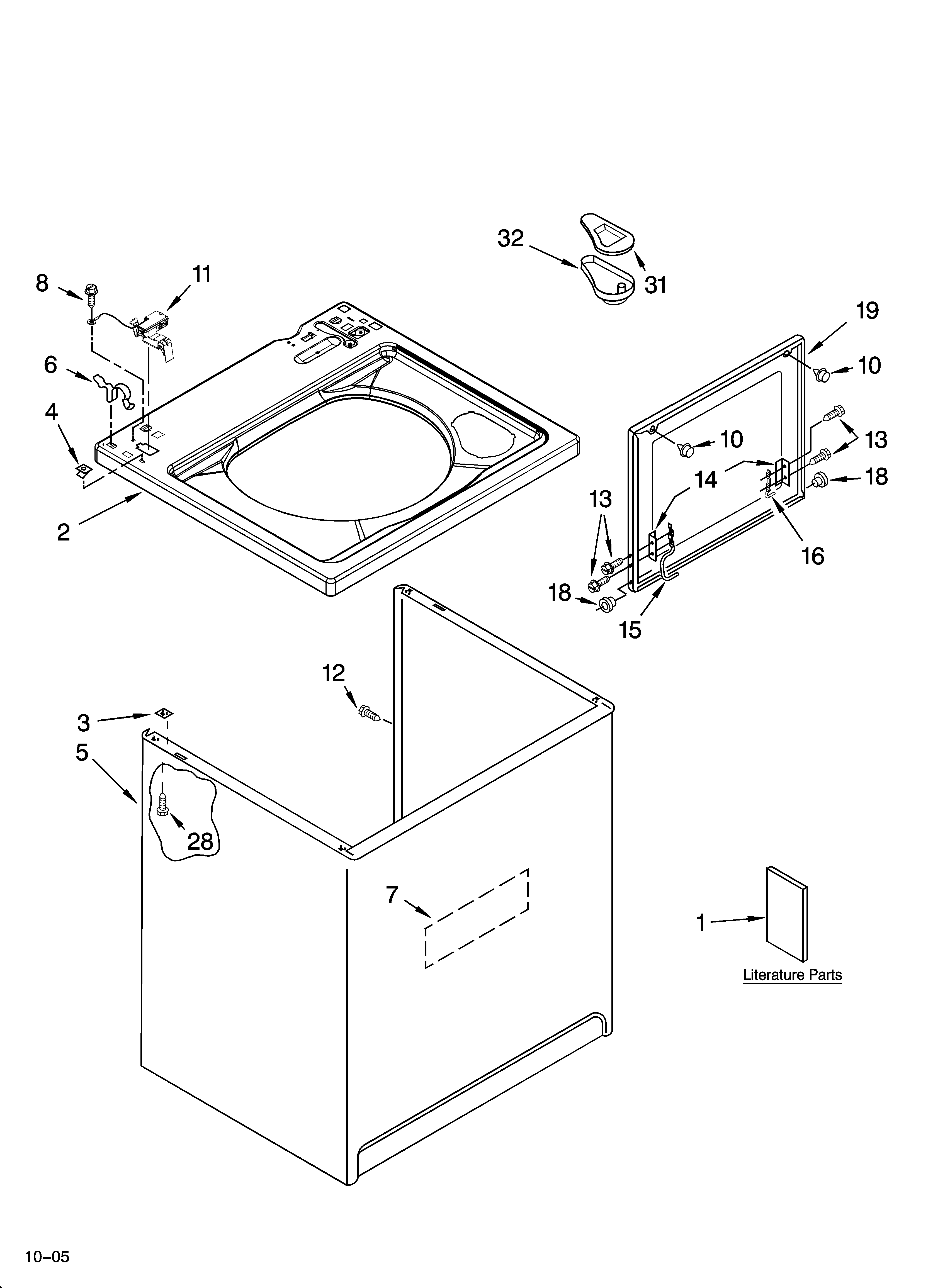 Top and cabinet parts