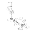 Whirlpool 1CLXR7244PT1 brake, clutch, gearcase, motor and pump parts diagram