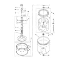 Whirlpool 2DLSQ8000JQ4 agitator, basket and tub parts diagram