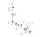 Whirlpool 2DLSQ8000JQ4 brake, clutch, gearcase, motor and pump parts diagram