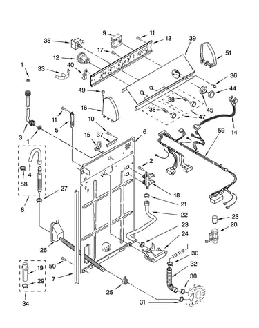 Control and rear panel parts