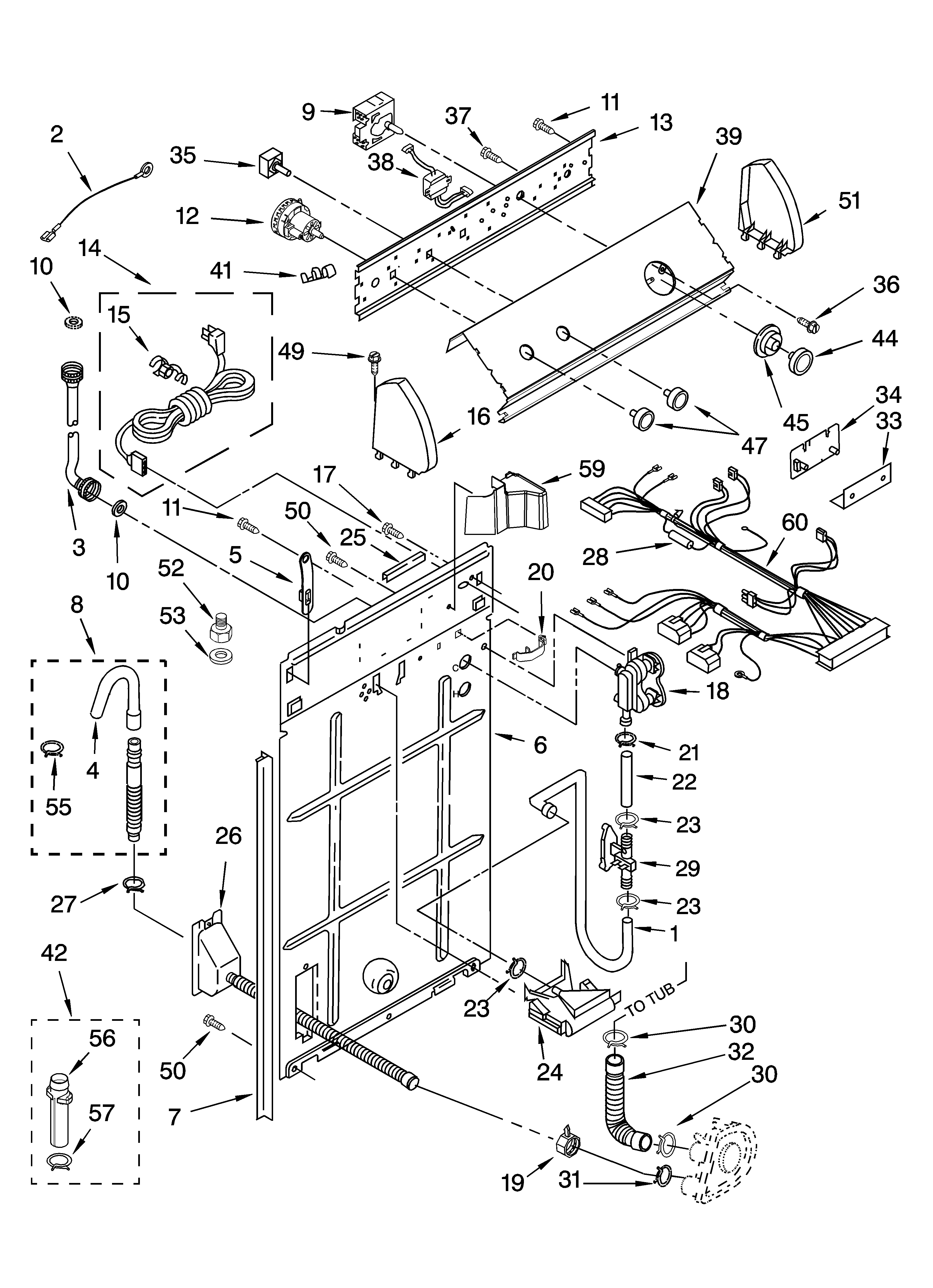 Controls and rear panel parts