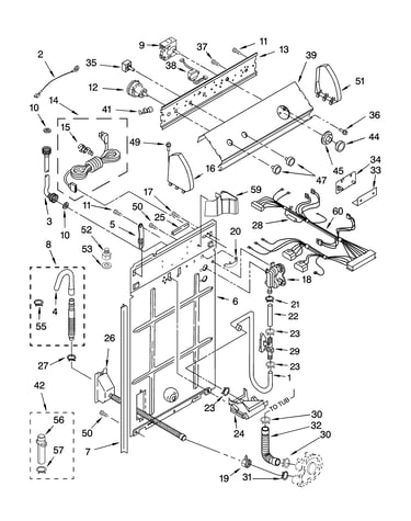 Controls and rear panel parts