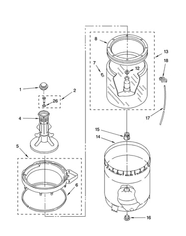 Agitator, basket and tub parts