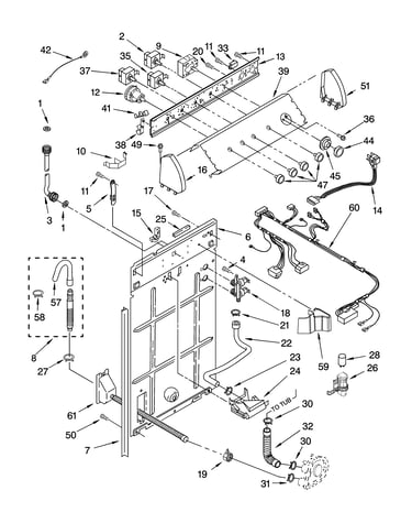 Controls and rear panel parts
