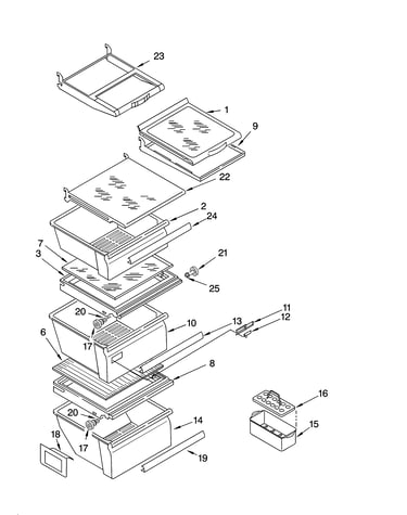 Refrigerator shelf parts