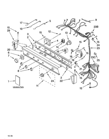 Washer/dryer control panel parts