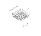 Whirlpool DU1055XTPS4 upper rack and track parts diagram