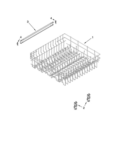 Upper rack and track parts