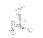 Whirlpool DU840SWPS1 pump and spray arm parts diagram