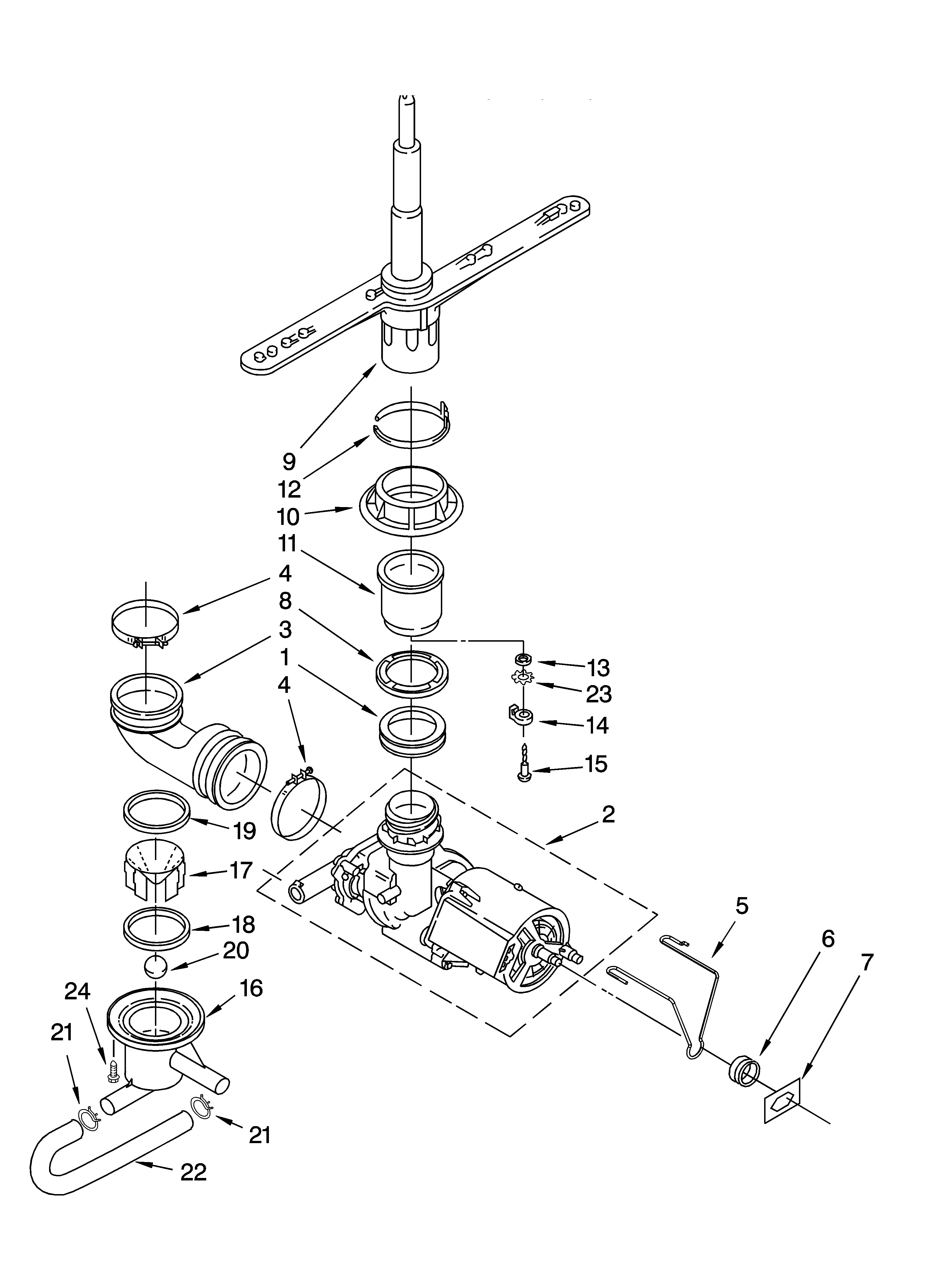 Pump and spray arm parts