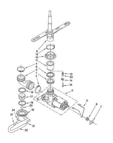 Pump and spray arm parts