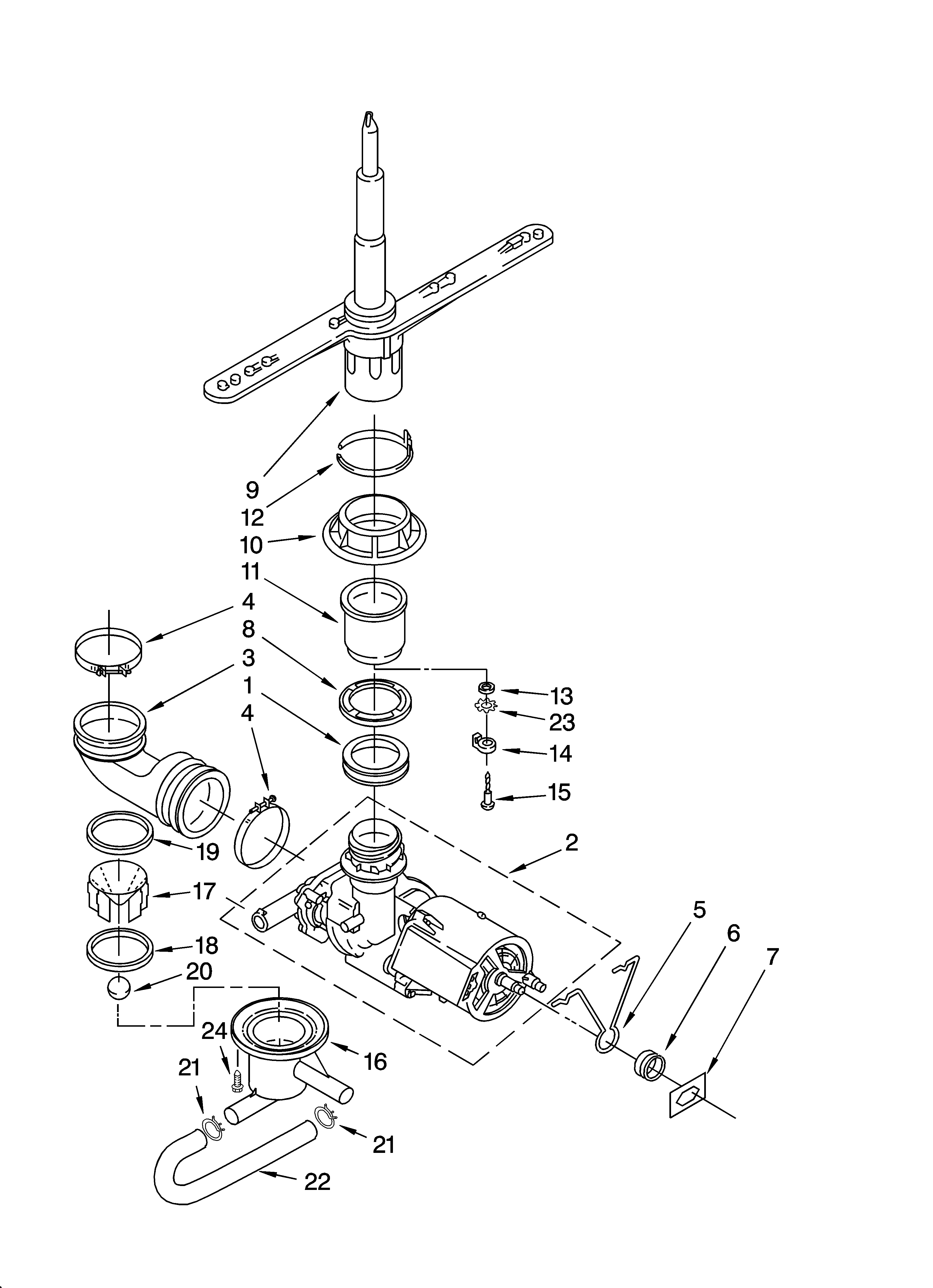 Pump and spray arm parts