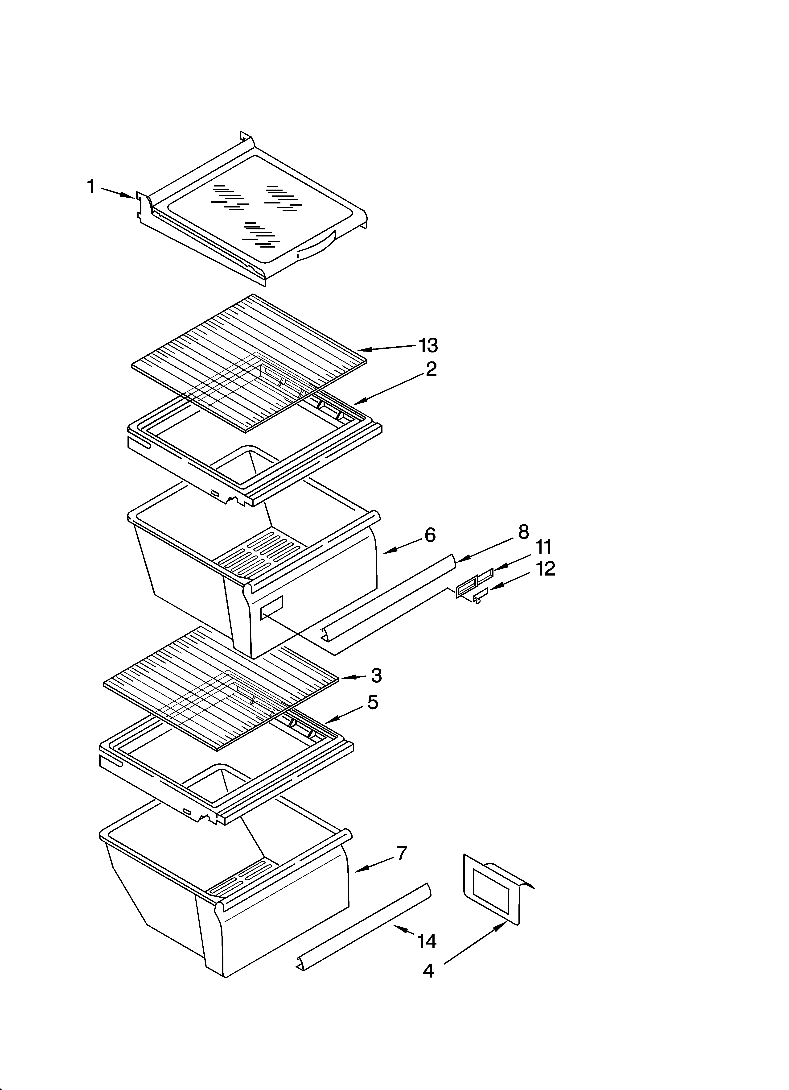 Refrigerator shelf parts
