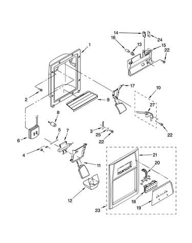 Dispenser front parts