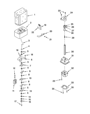 Motor and ice container parts