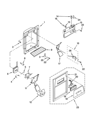 Dispenser front parts