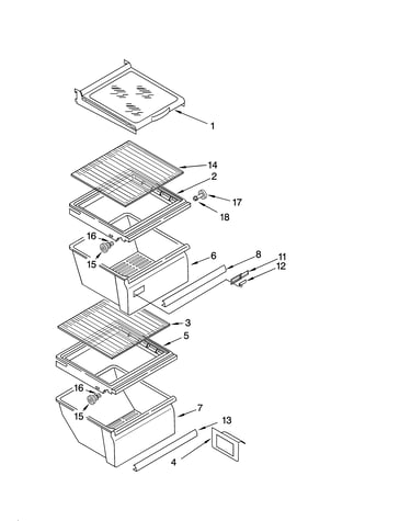 Refrigerator shelf parts