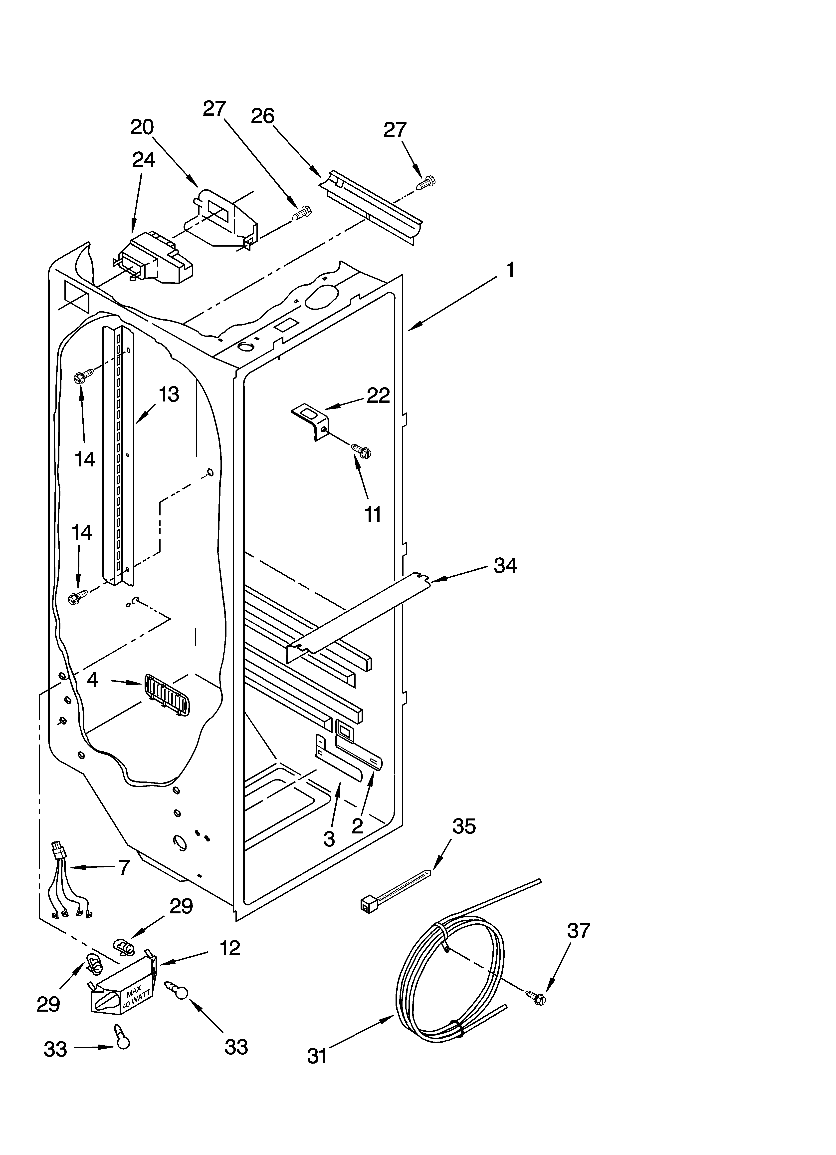 Refrigerator liner parts