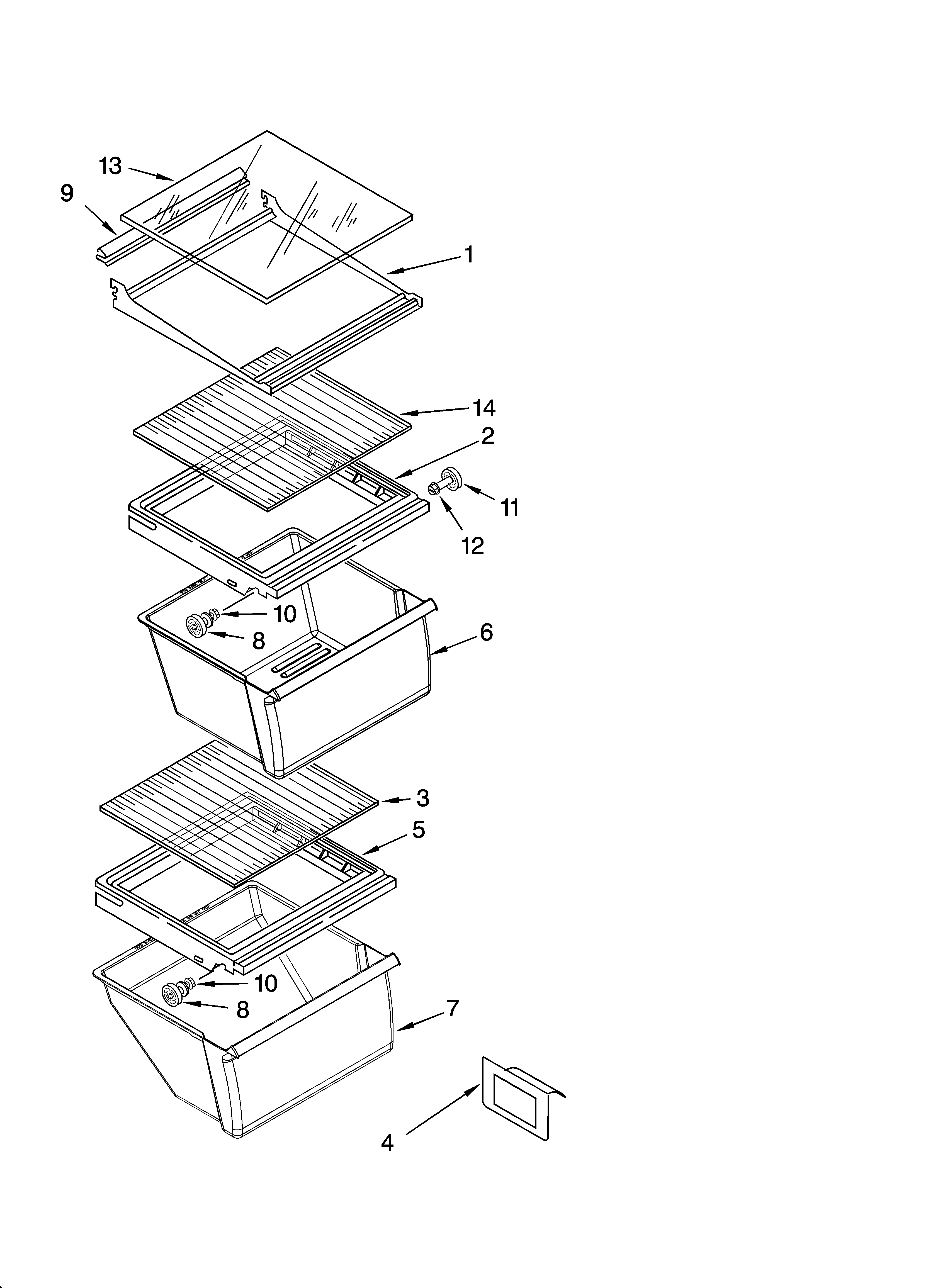 Refrigerator shelf parts