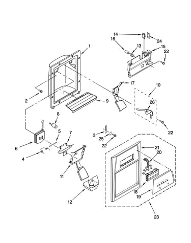 Dispenser front parts