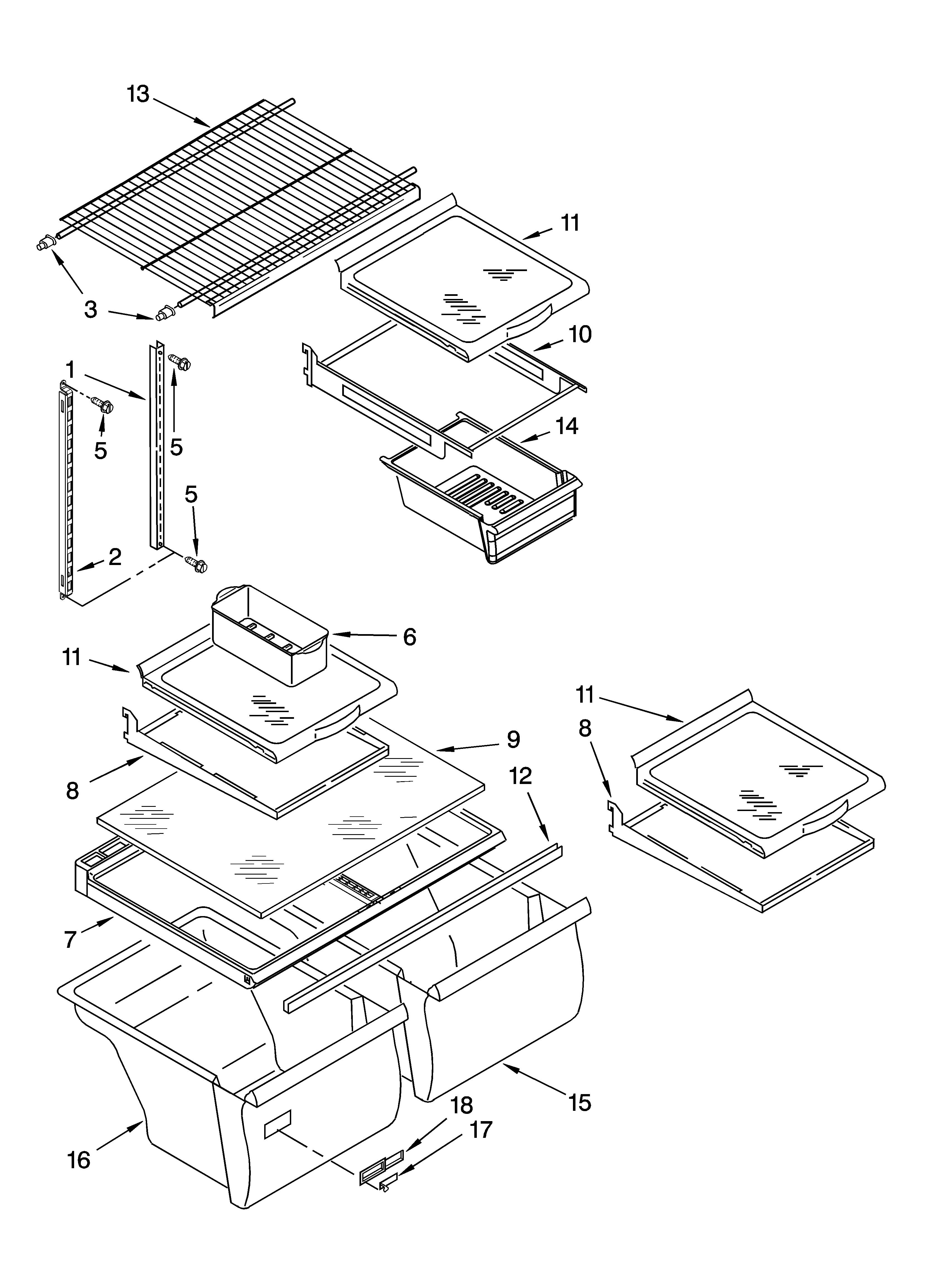 Shelf parts, optional parts