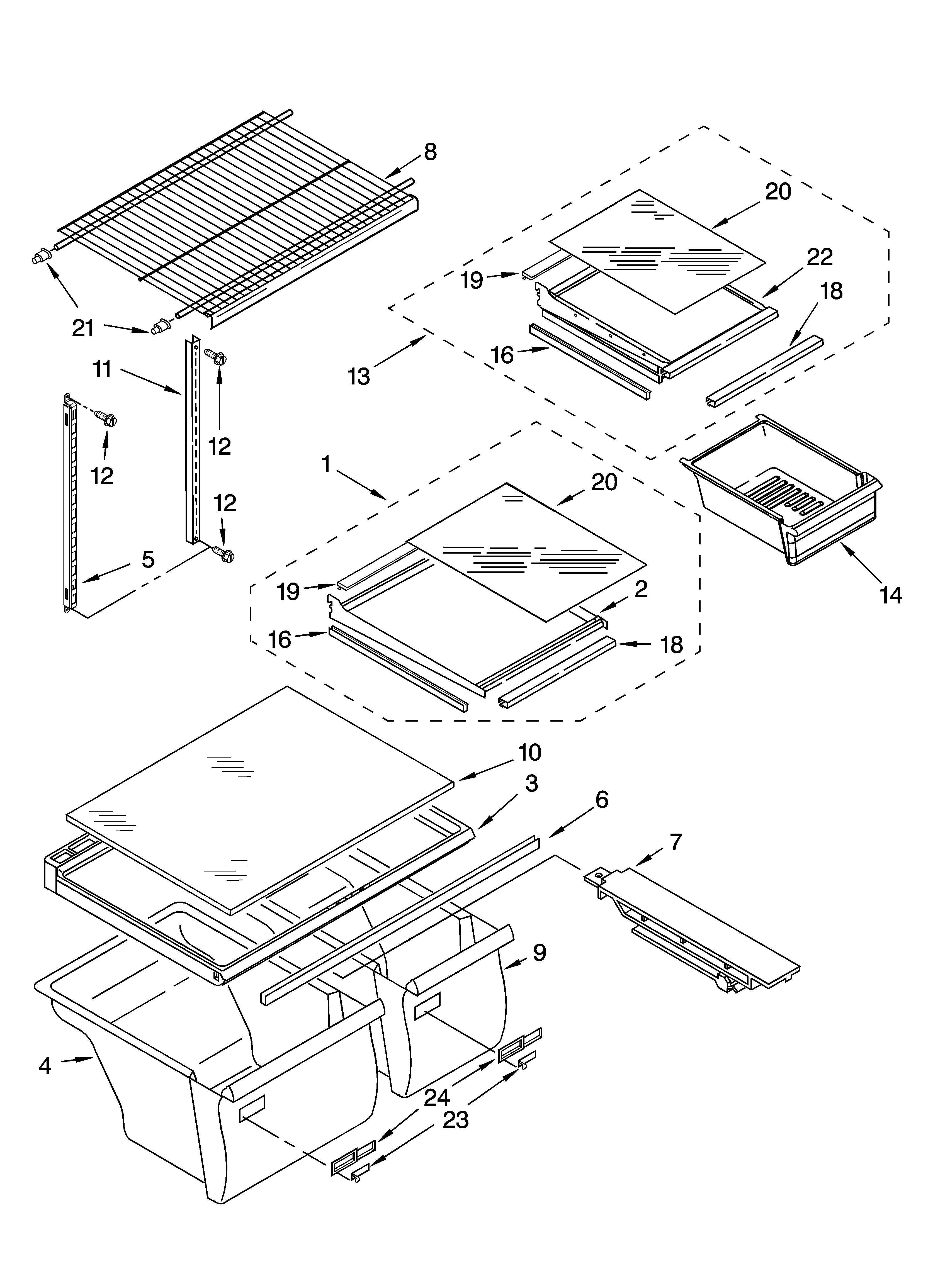 Shelf parts, optional parts