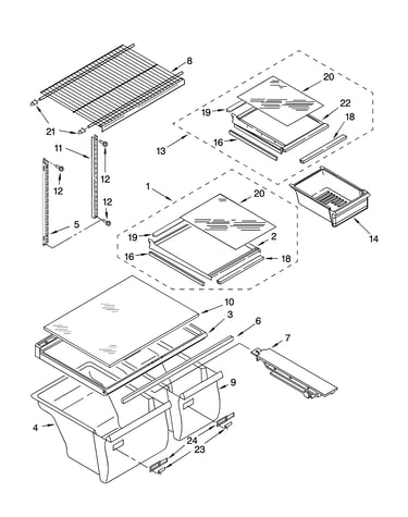 Shelf parts, optional parts