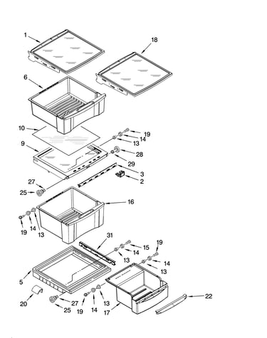 Refrigerator shelf parts