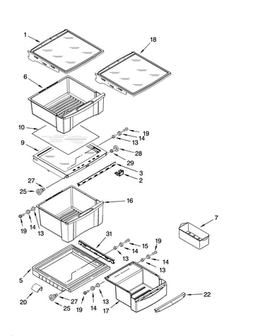 Refrigerator shelf parts