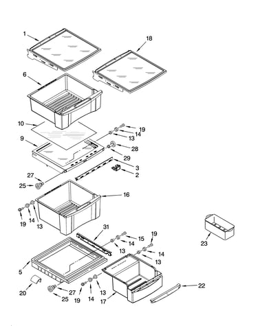 Refrigerator shelf parts