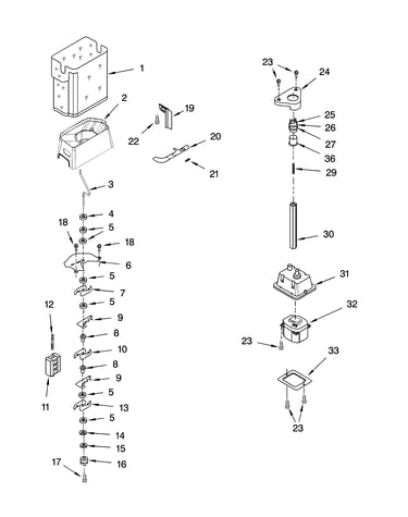Motor and ice container parts