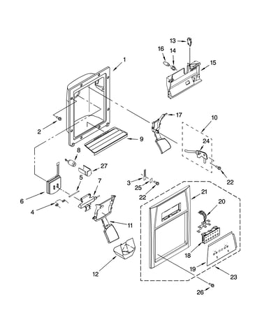 Dispenser front parts