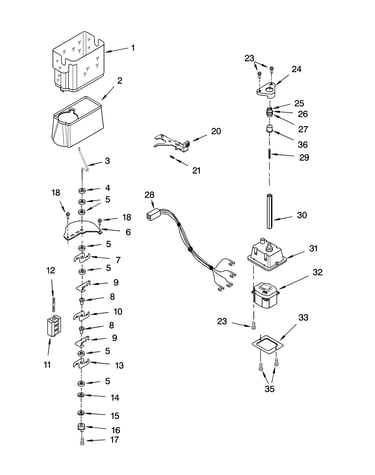 Motor and ice container parts