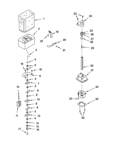 Motor and ice container parts