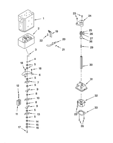 Motor and ice container parts
