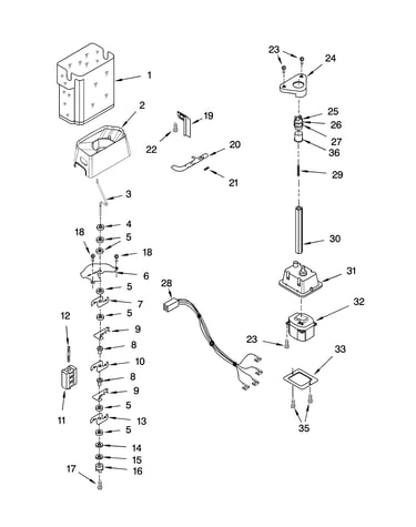 Motor and ice container parts