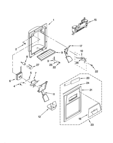 Dispenser front parts