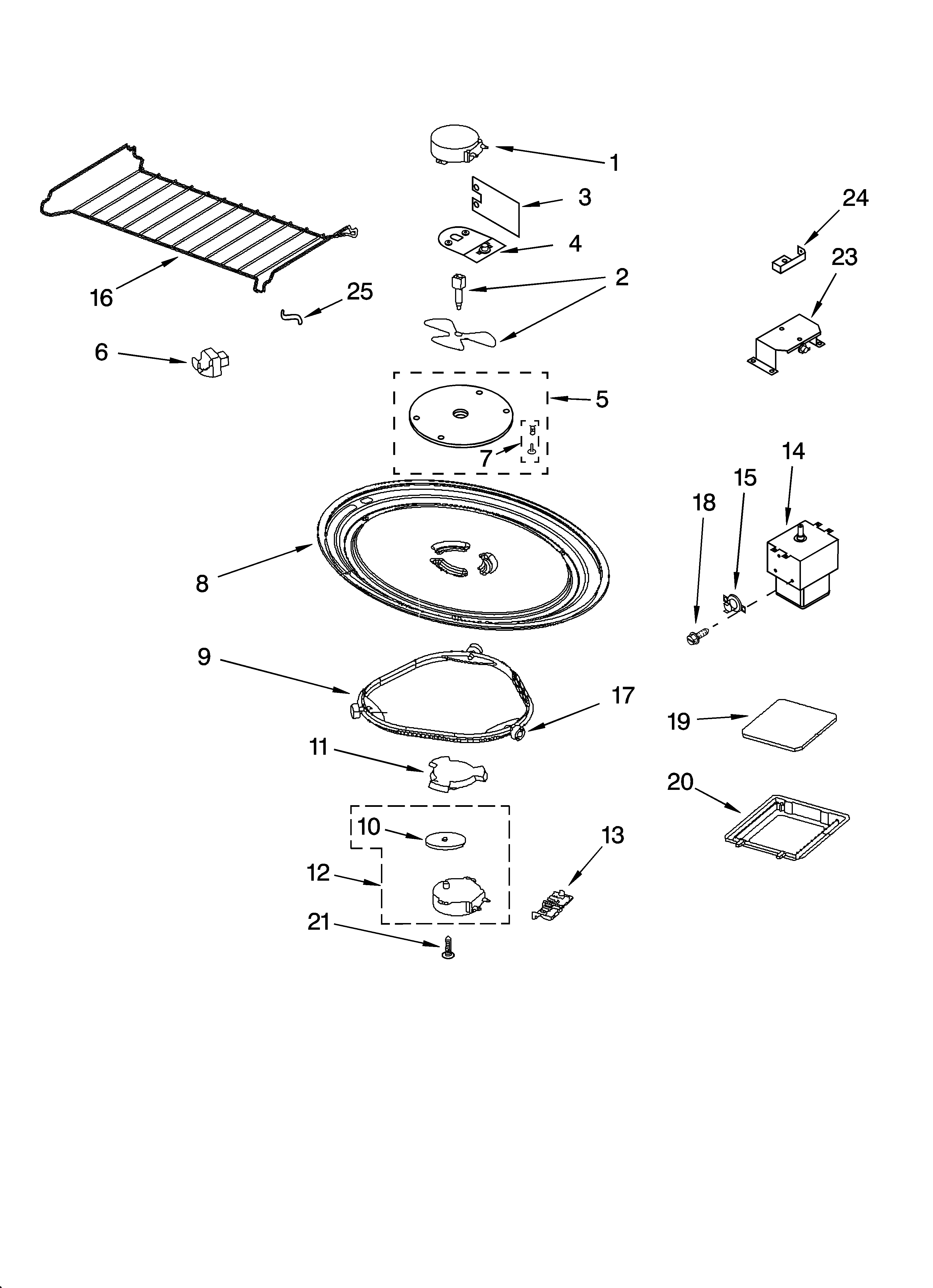 Magnetron and turntable parts