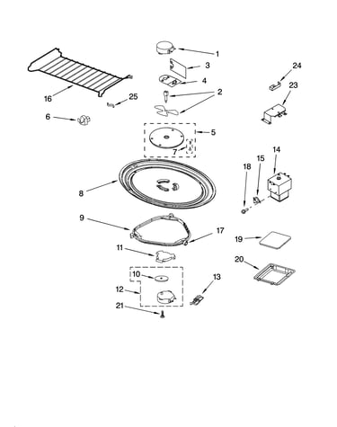 Magnetron and turntable parts