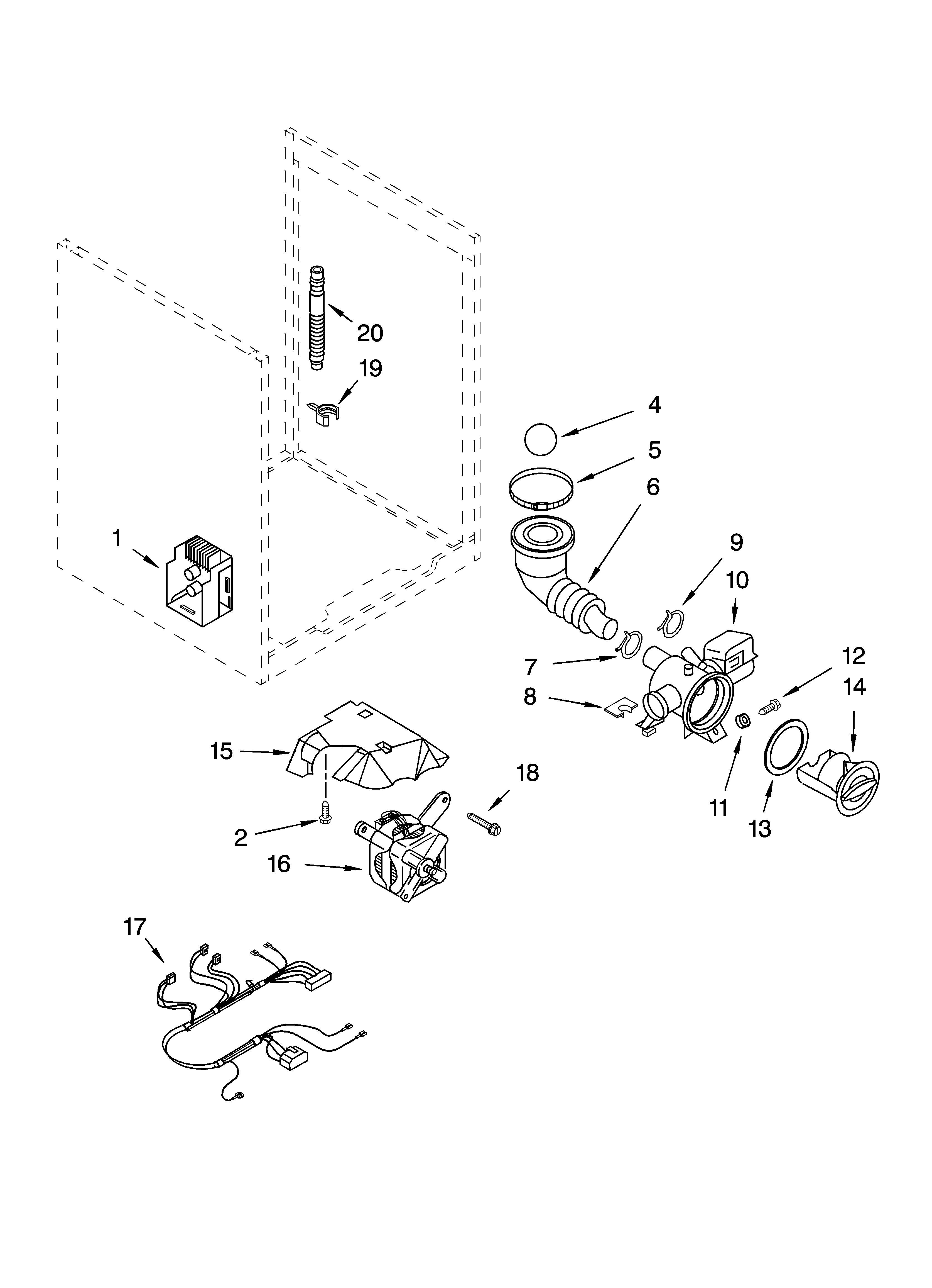 Pump and motor parts, optional parts (not included)