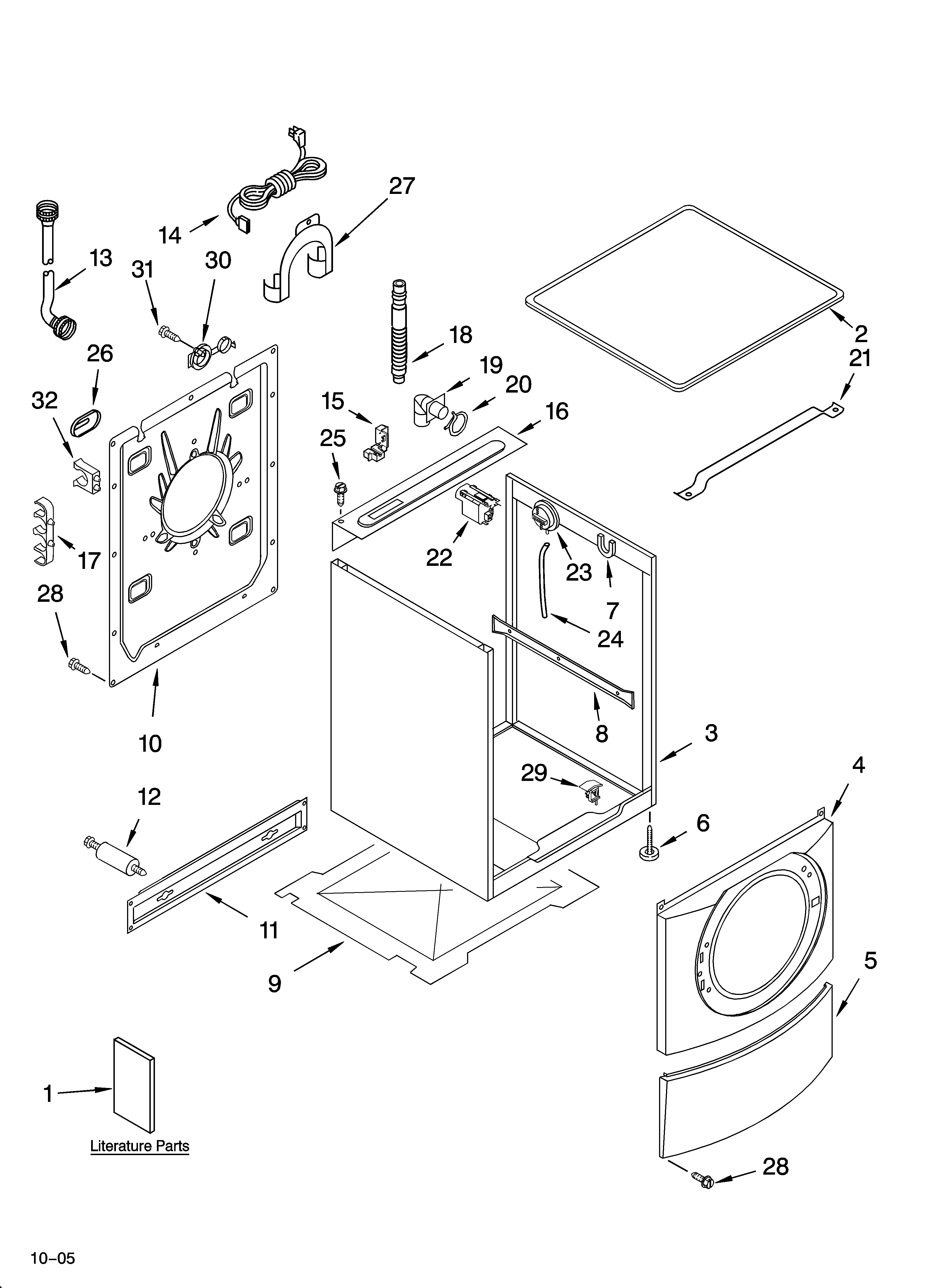 Top and cabinet parts