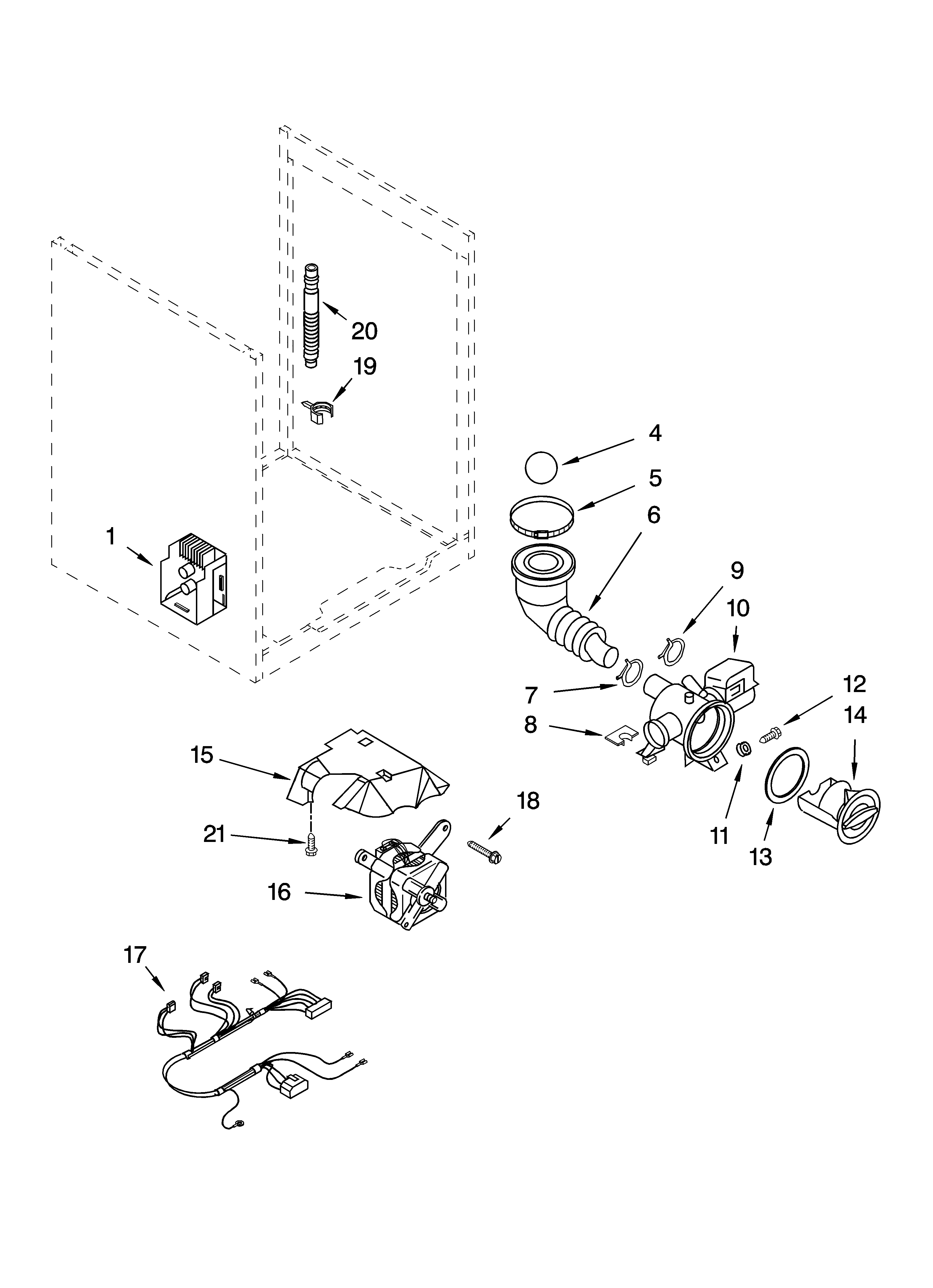 Pump and motor parts, optional parts (not included)